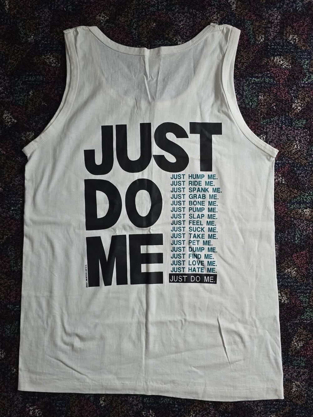 1993 Just Do Me Funny Shirt Tank Top Muscle Shirt Beach wear Size Medium M